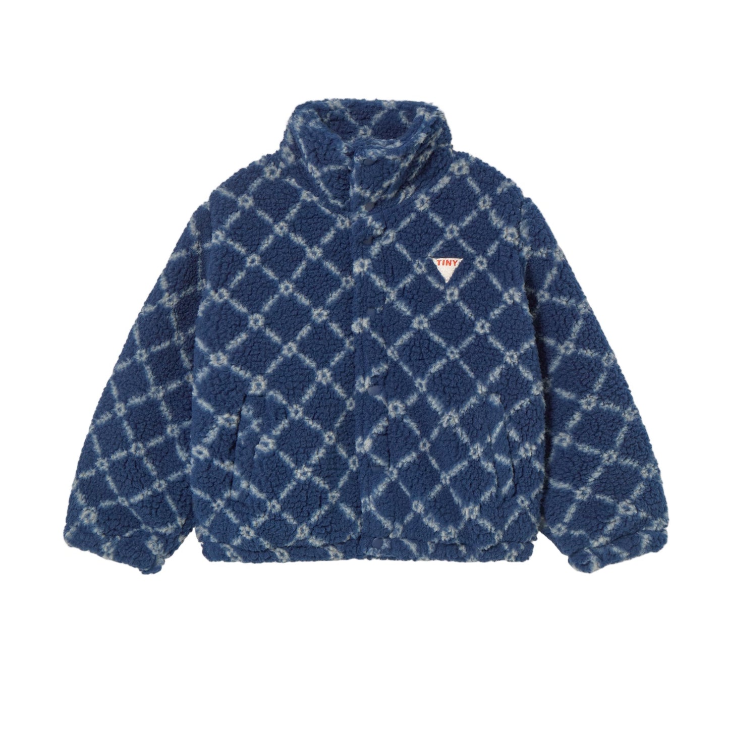 Navy Grid Sherpa Jacket - Toddler