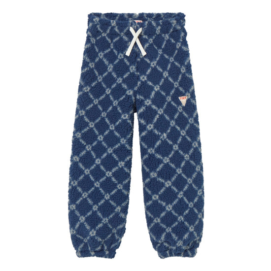 Navy Grid Sherpa Pants - Toddler