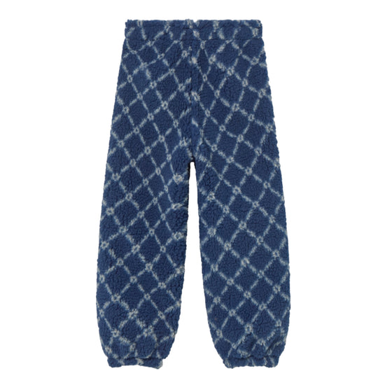 Navy Grid Sherpa Pants - Toddler