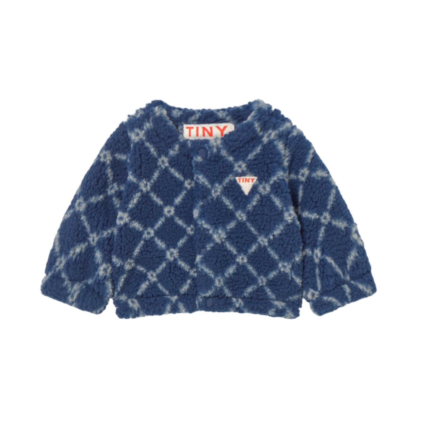 Navy Grid Sherpa Jacket - Baby
