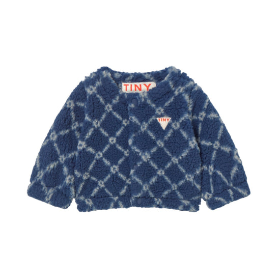 Navy Grid Sherpa Jacket - Baby