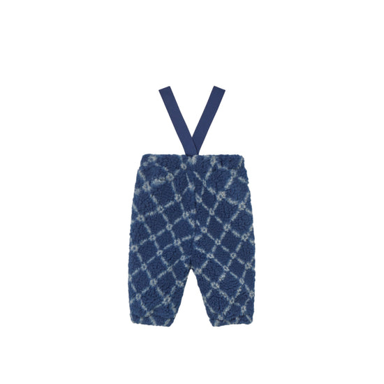 Navy Grid Sherpa Pants - Baby