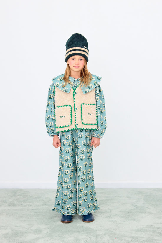 White Bouquet Frilled Pants