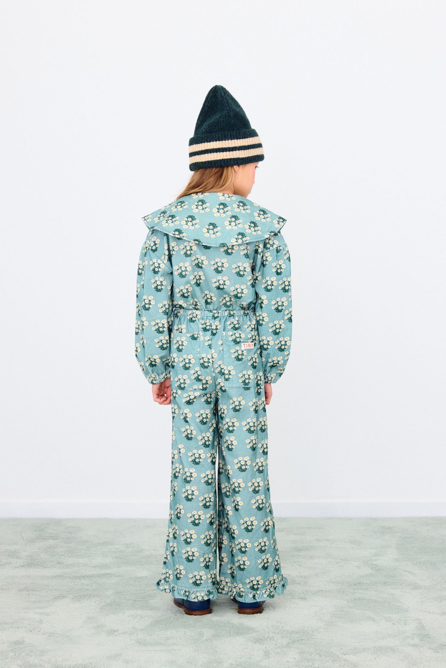 White Bouquet Frilled Pants