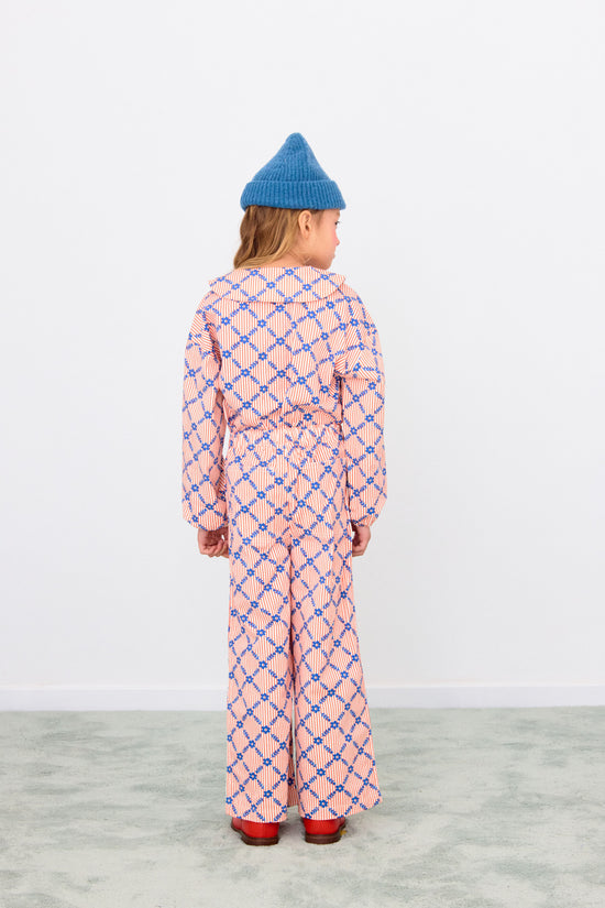 Flower Grid Poppy Blouse