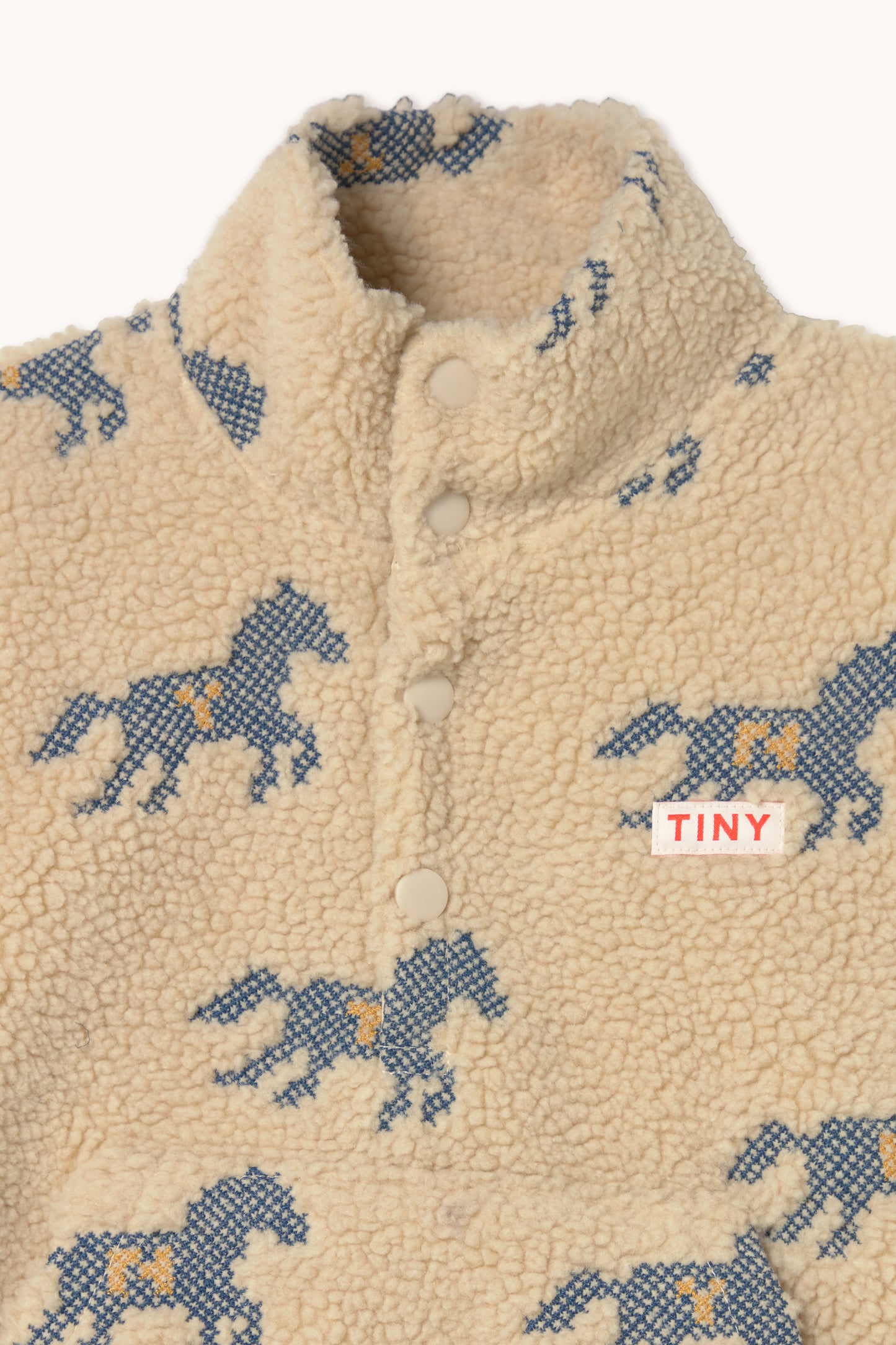 Horses Embroidered Sherpa Pullover