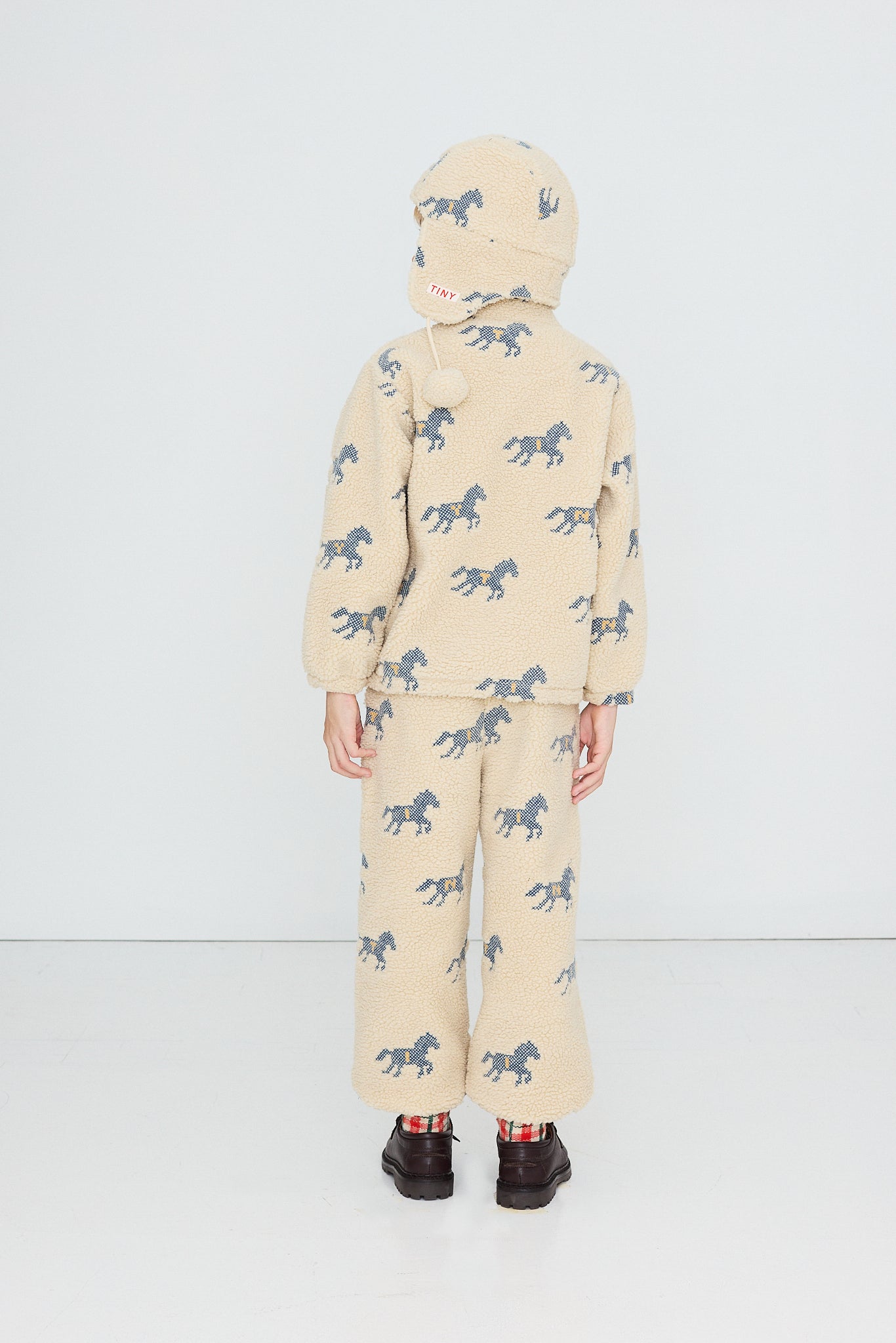 Horses Embroidered Sherpa Pullover