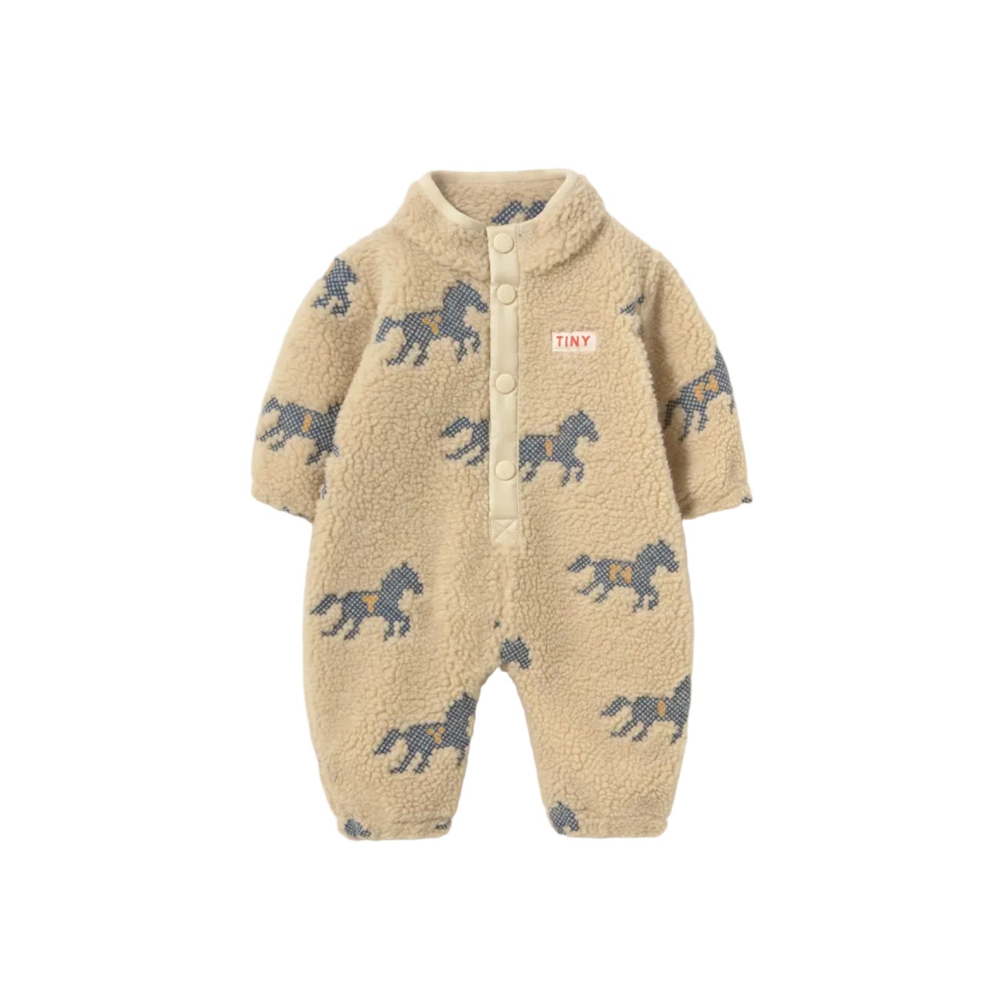 Embroidered Horses Sherpa Jumpsuit