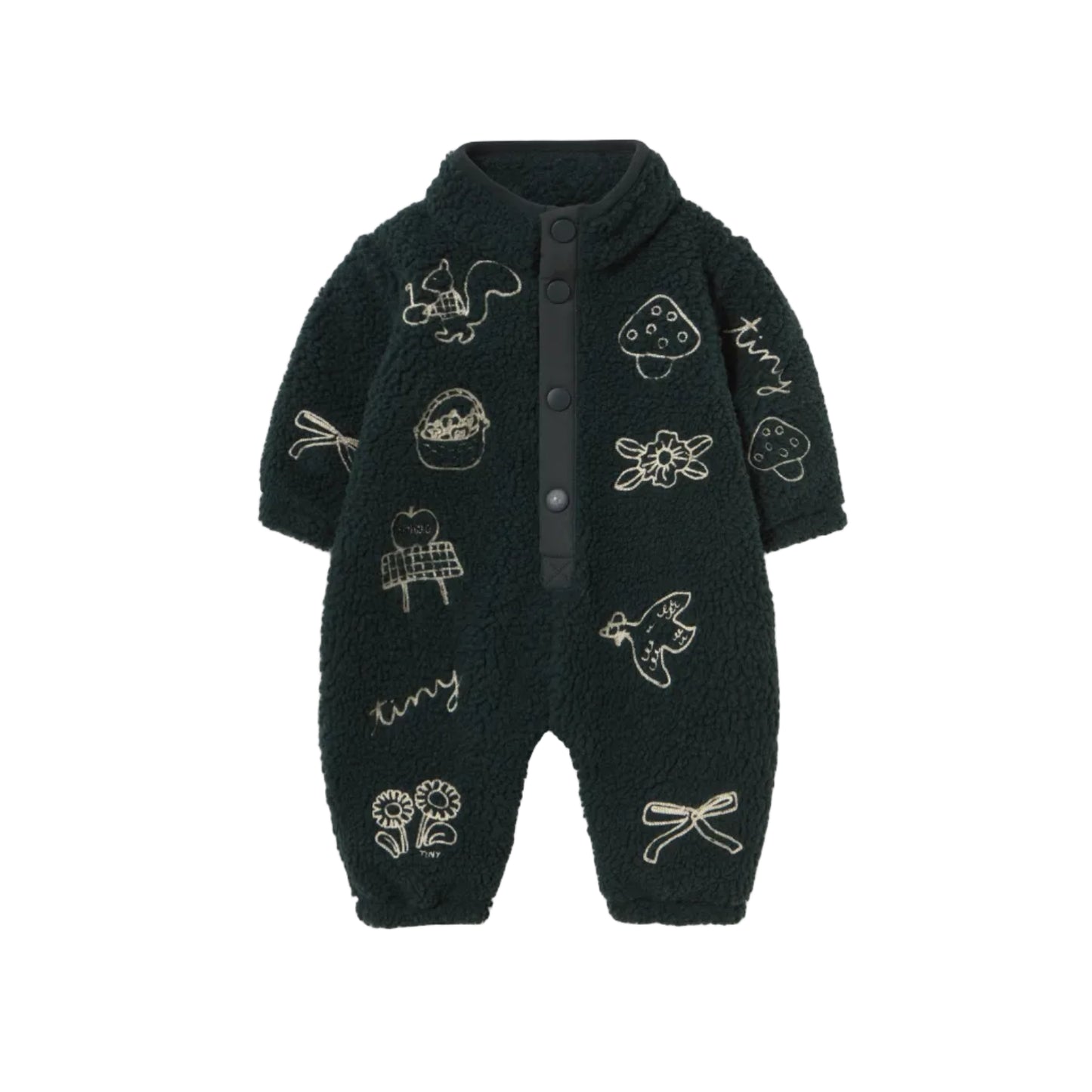 Tiny Apples Sherpa Jumpsuit in Jade