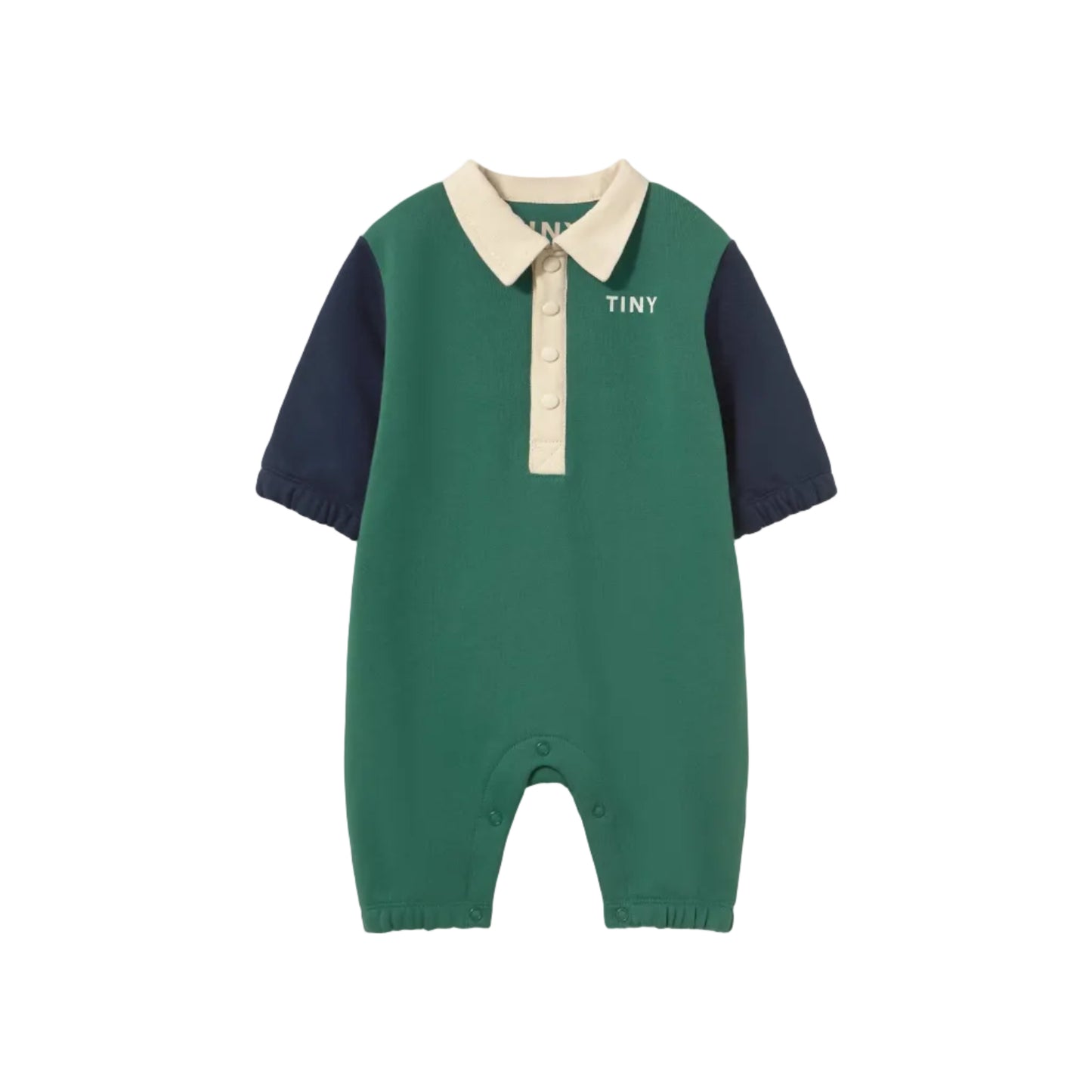 Color Block Polo Jumpsuit