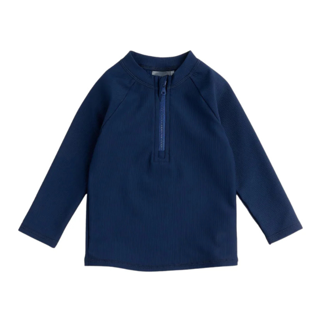 Navy Zip Rashguard - Baby