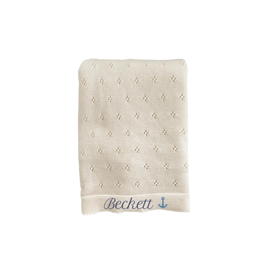 Heirloom Pique Blanket in Cream