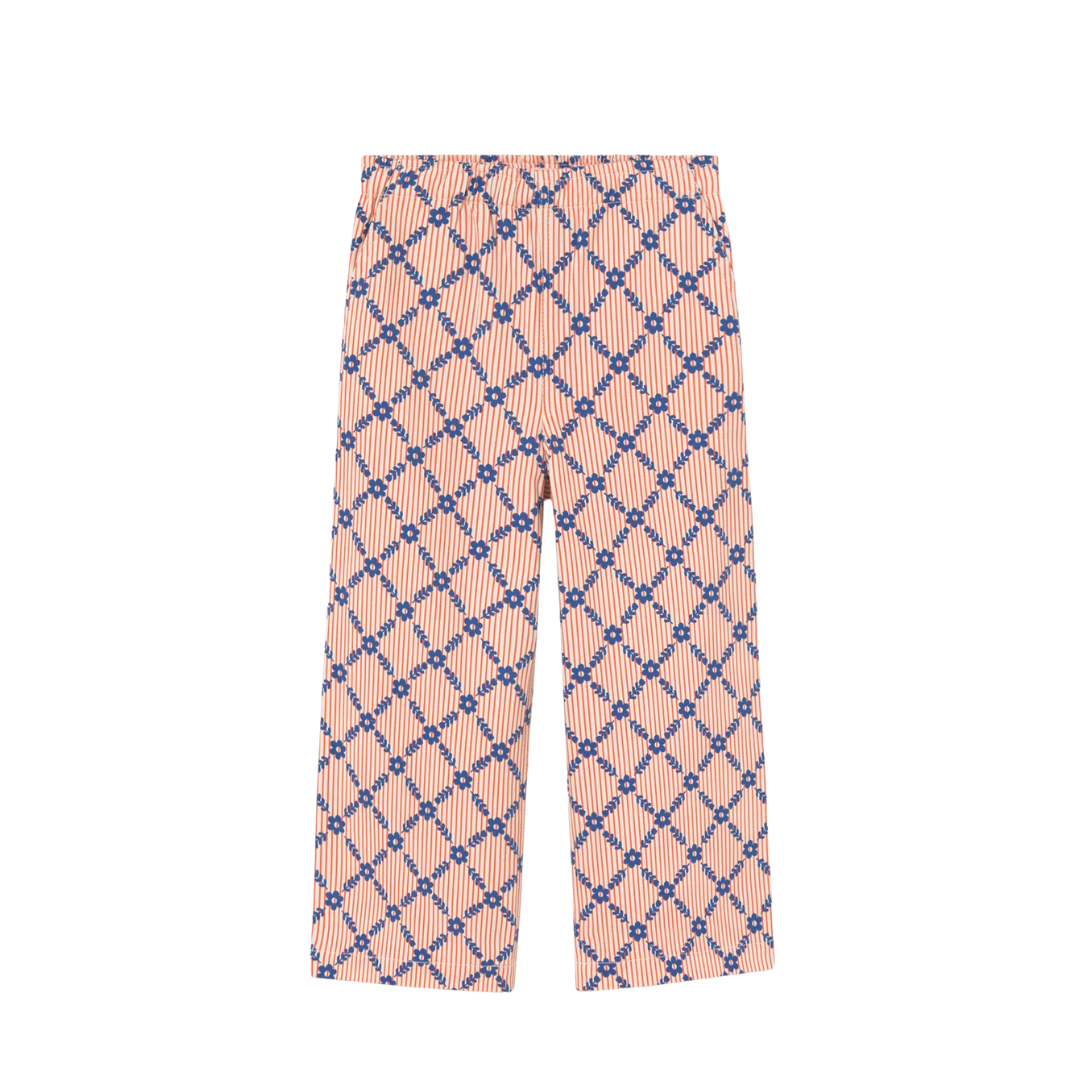 Flower Grid Poppy Pants