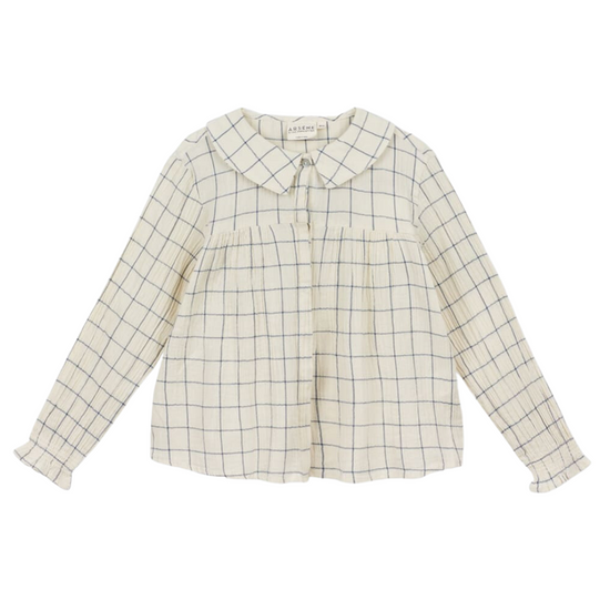 Load image into Gallery viewer, Emilie Crepe Check Blouse - Toddler
