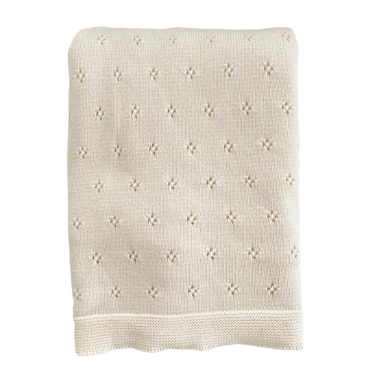 Heirloom Pique Blanket in Cream
