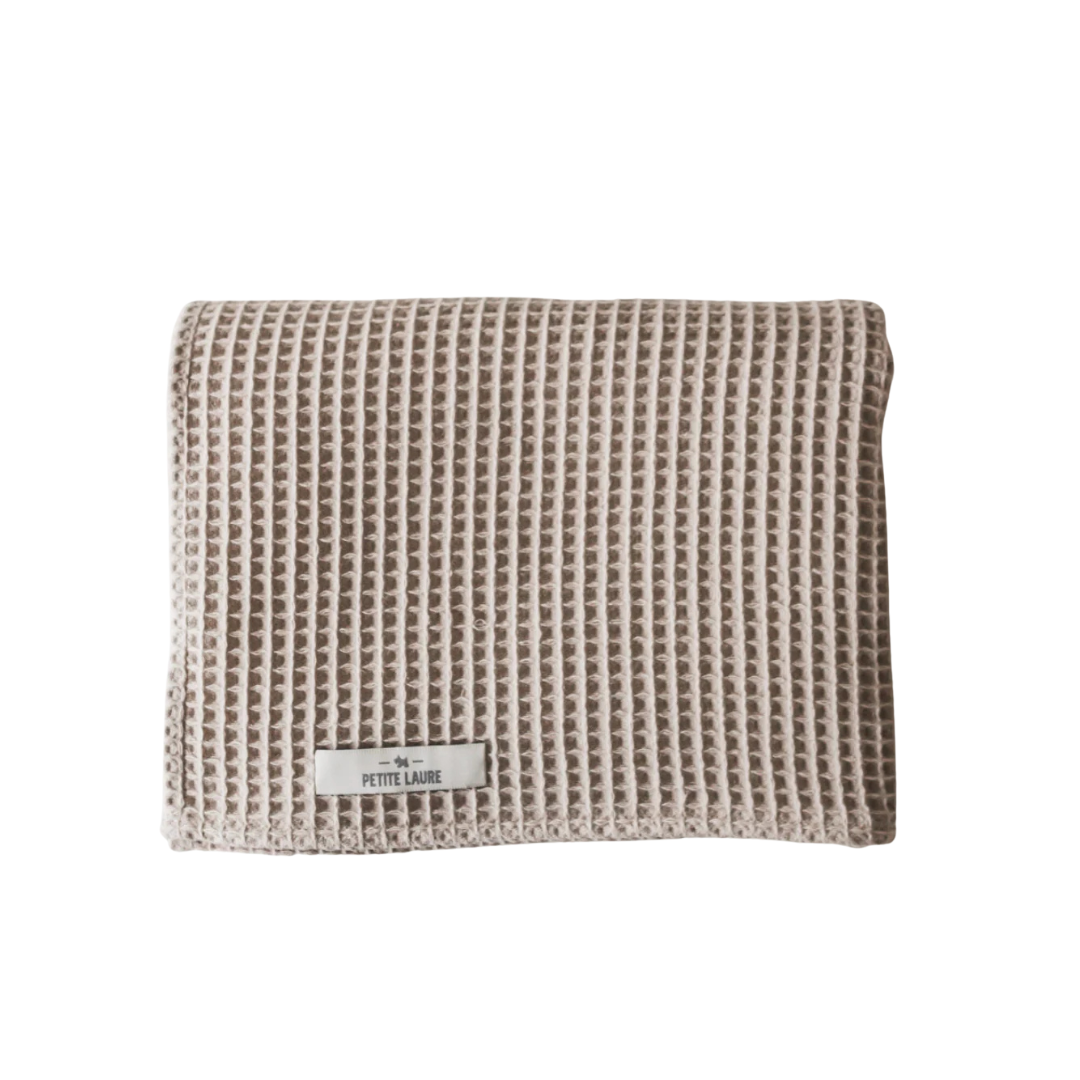 Organic Cotton Waffle Blanket in Sand