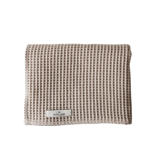 Organic Cotton Waffle Blanket in Sand