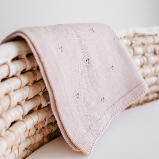 Heirloom Merino Wool Blanket in Powder Pink