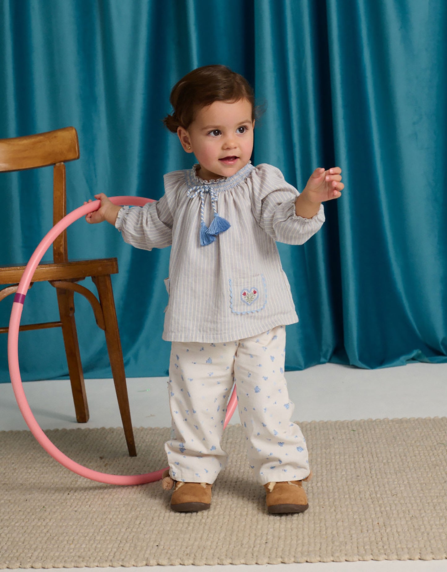 Tiny Floral Pincord Pants