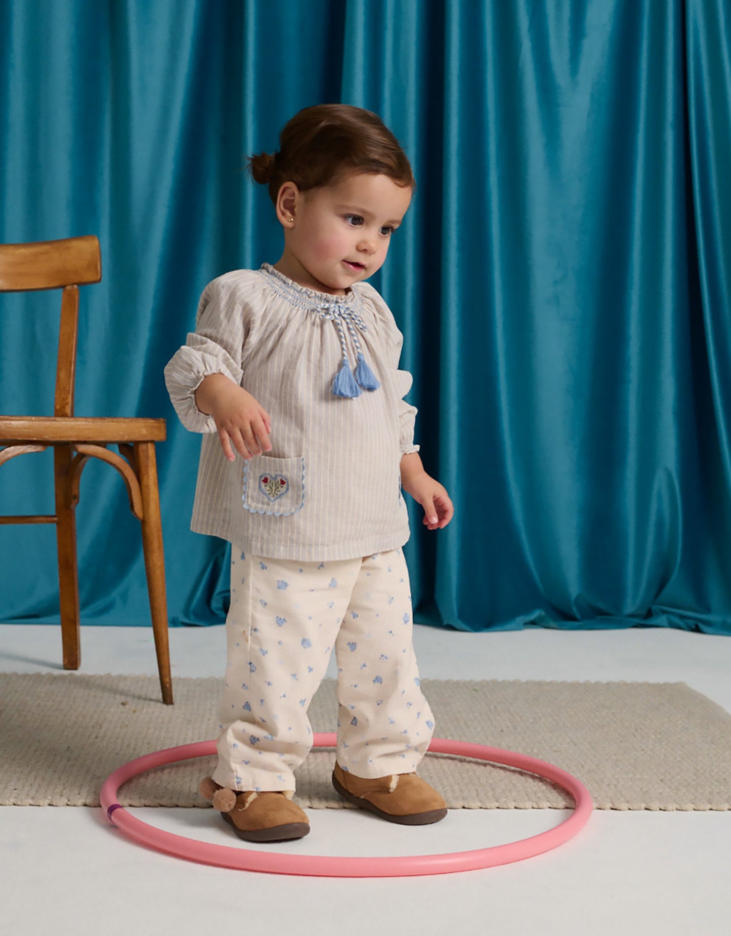 Tiny Floral Pincord Pants