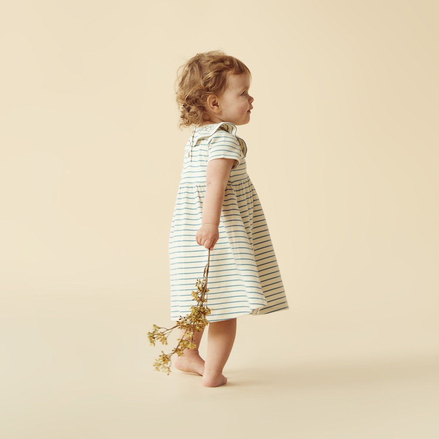 Petit Ruffle Dress in Blue