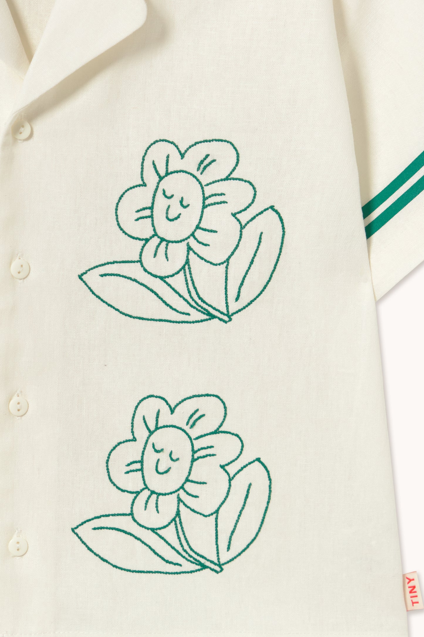 Emerald Blossoms Button Shirt