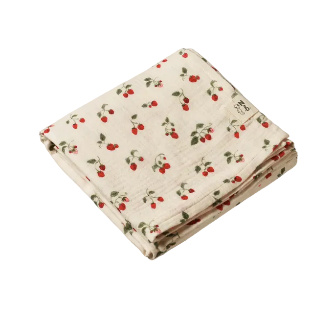 Strawberry Muslin Swaddle
