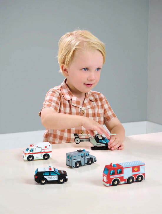 Load image into Gallery viewer, Wooden Emergency Vehicle Set
