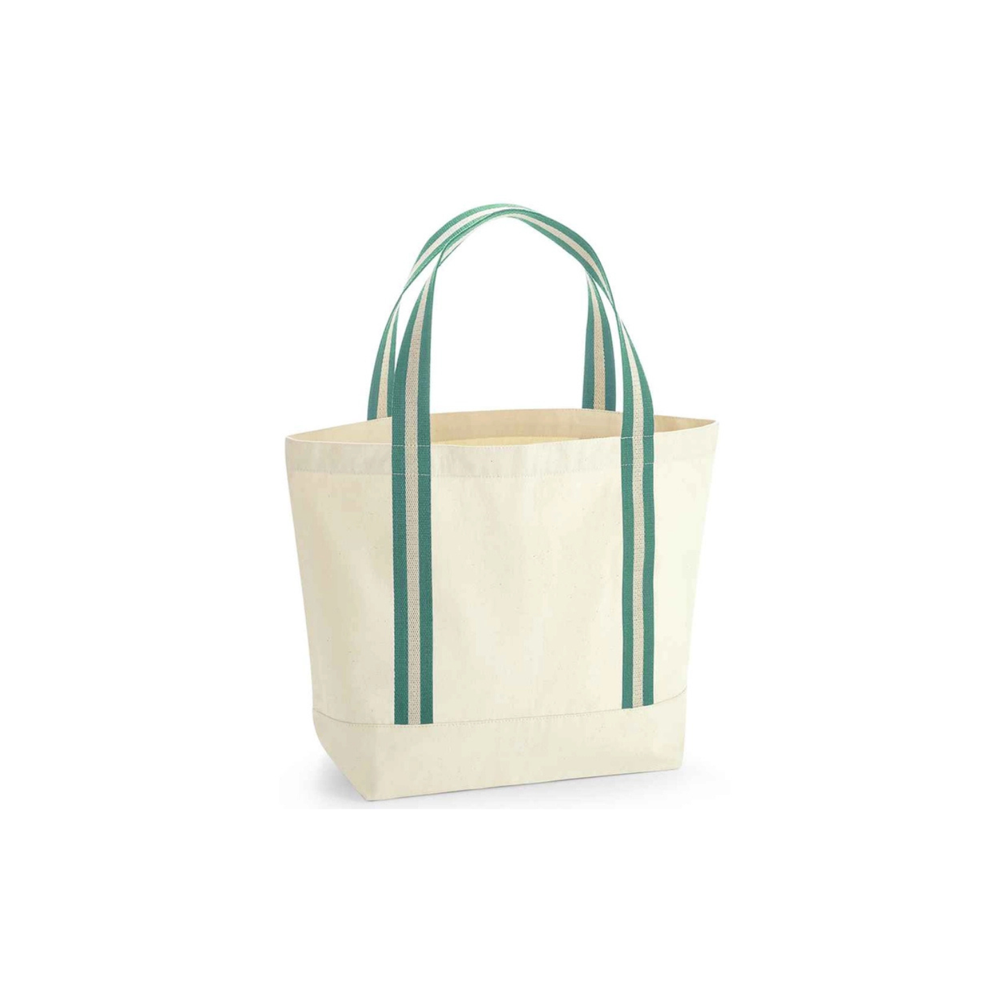 Green Stripe Medium Canvas Tote