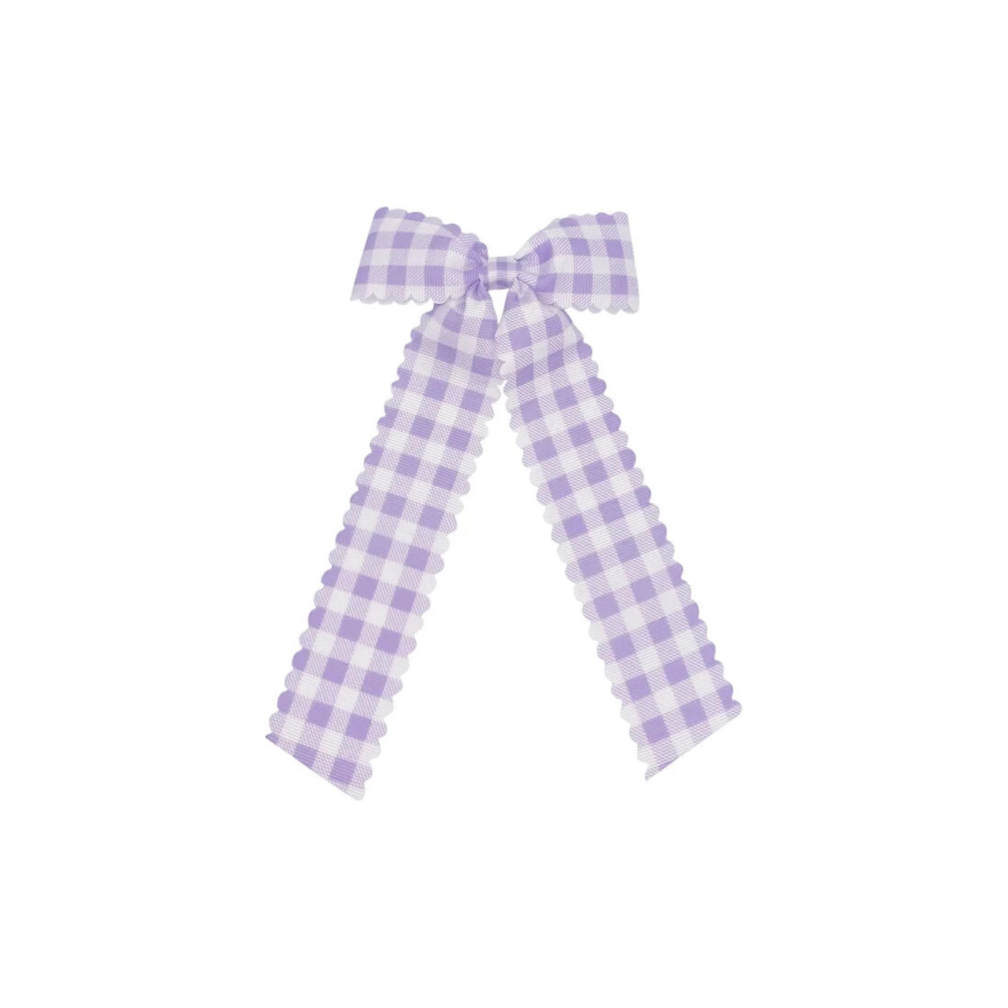Personalized Hair Bow - Lavender Gingham