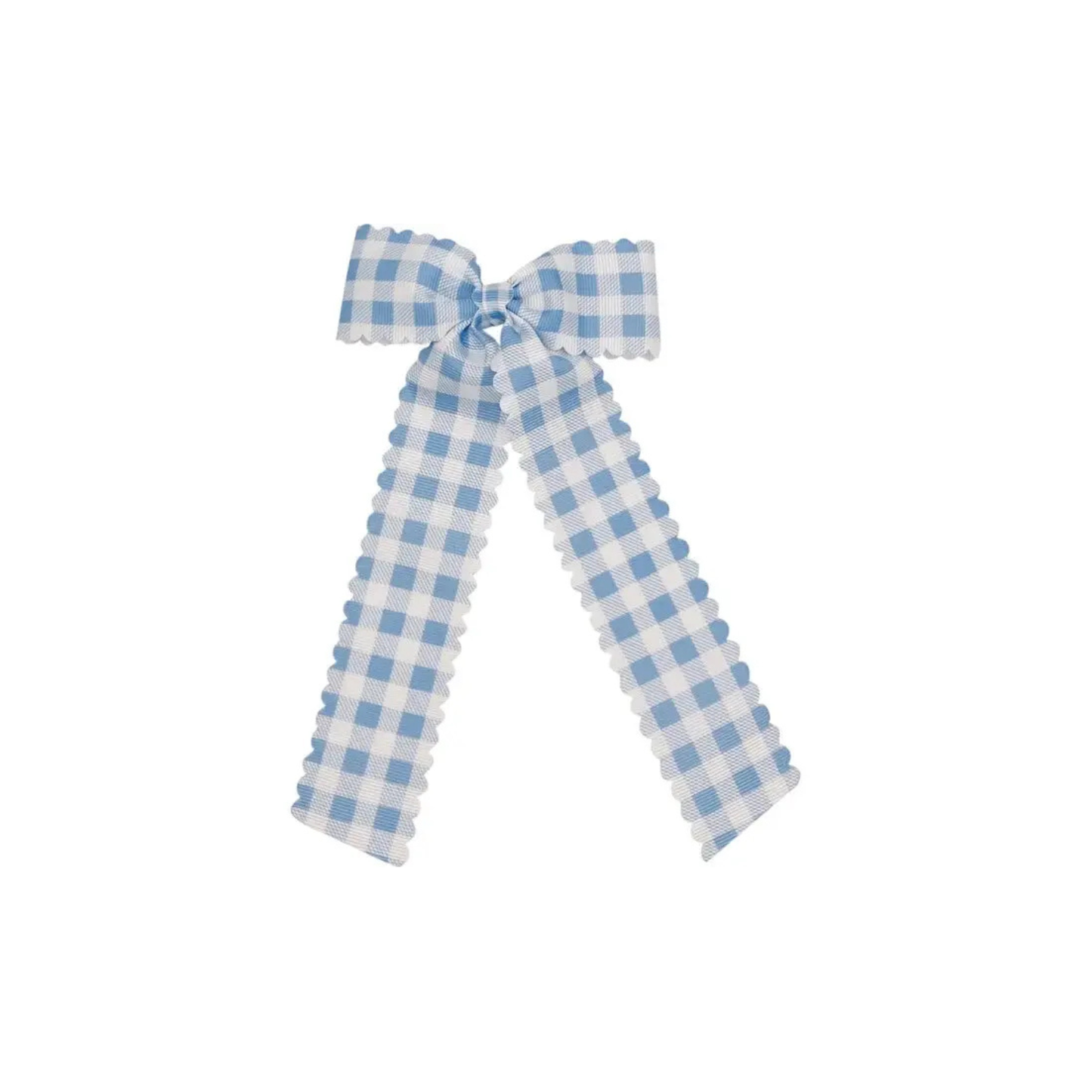 Personalized Hair Bow - Light Blue Gingham