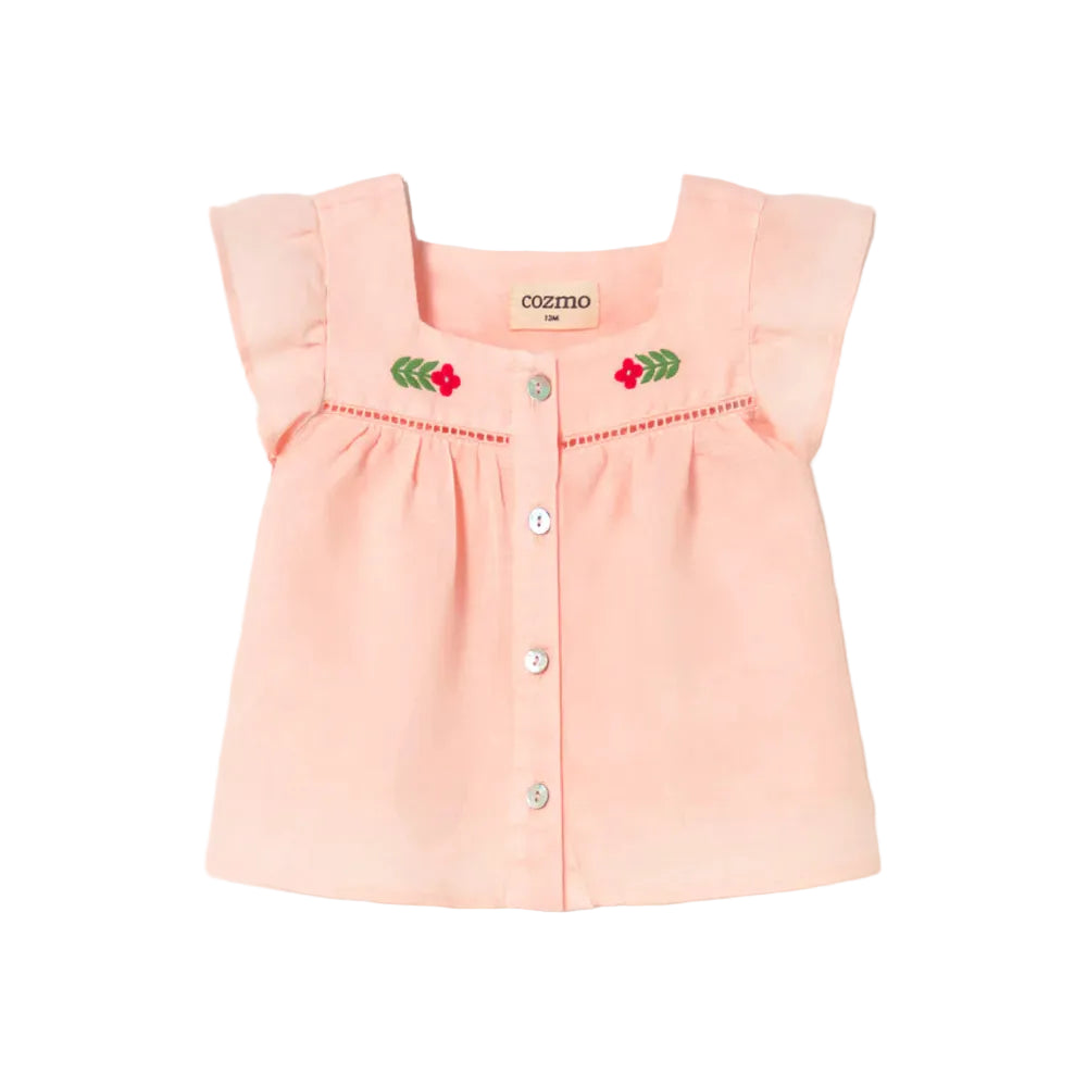 Cloud Pink Linen Blouse