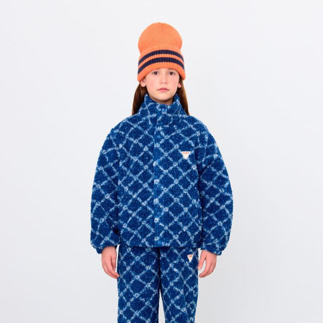Navy Grid Sherpa Pants - Baby