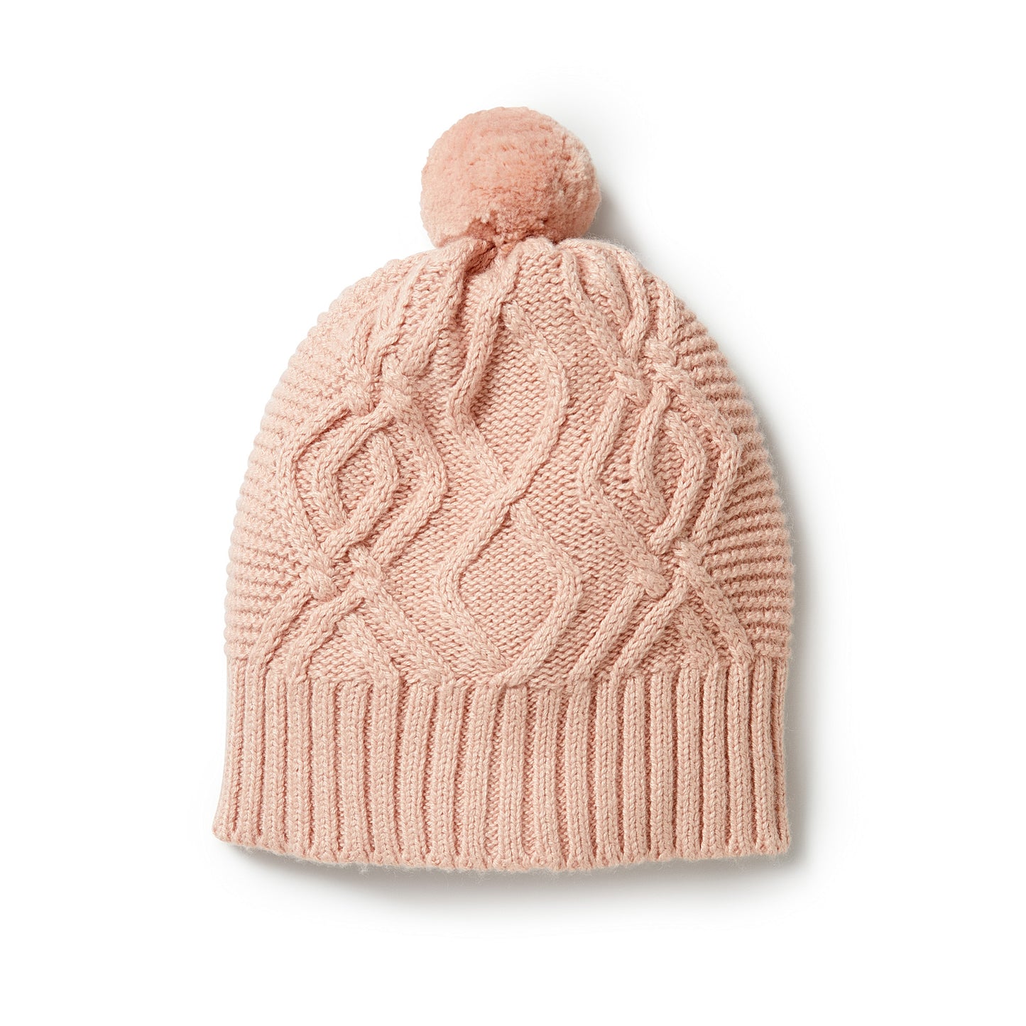 Knit Hat in Rose Cable