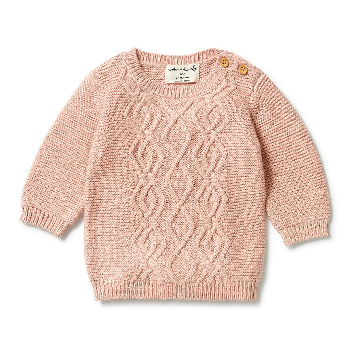 Knit Cable Sweater in Rose