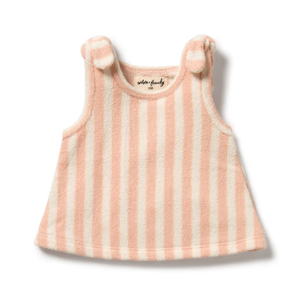 Strawberry Stripe Terry Tie Tank