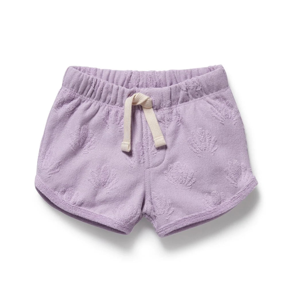 Lavender Shells Terry Shorts
