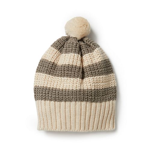 Load image into Gallery viewer, Knit Hat in Dark Ivy Stripe
