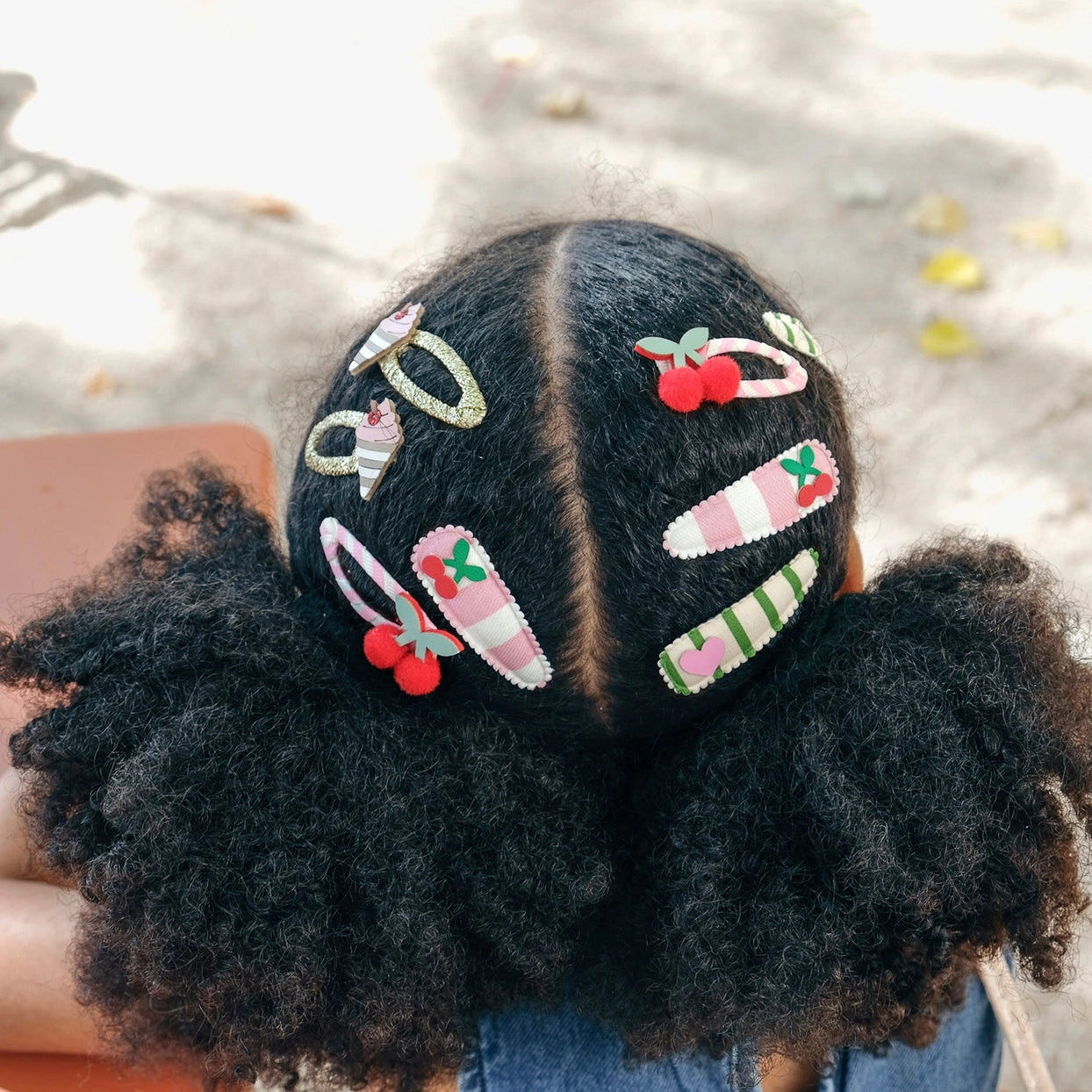 Cherry Kiss Stripe Clips