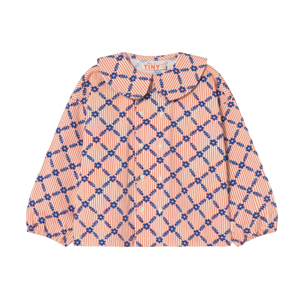 Flower Grid Poppy Blouse