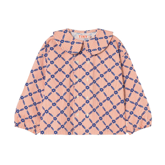 Flower Grid Poppy Blouse