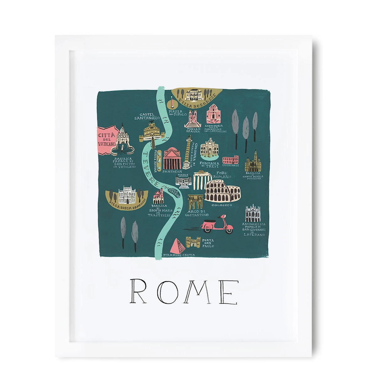 Map of Rome Art Print