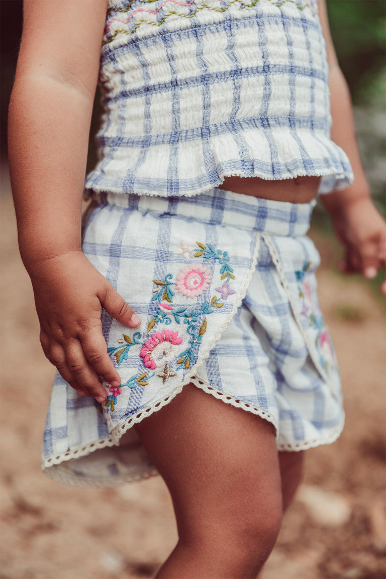 Asya Shorts in Blue River Checks