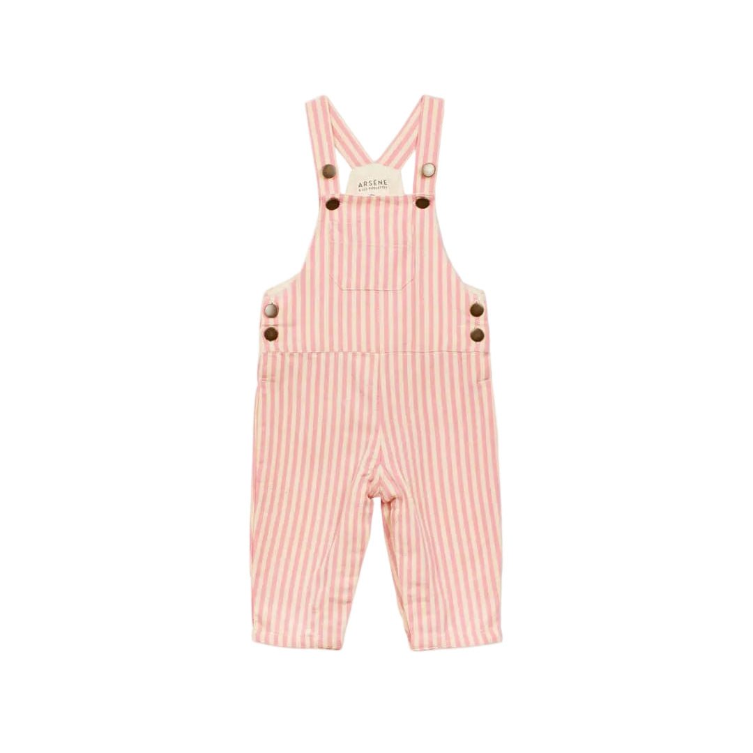 Rose Striped Denim Overalls