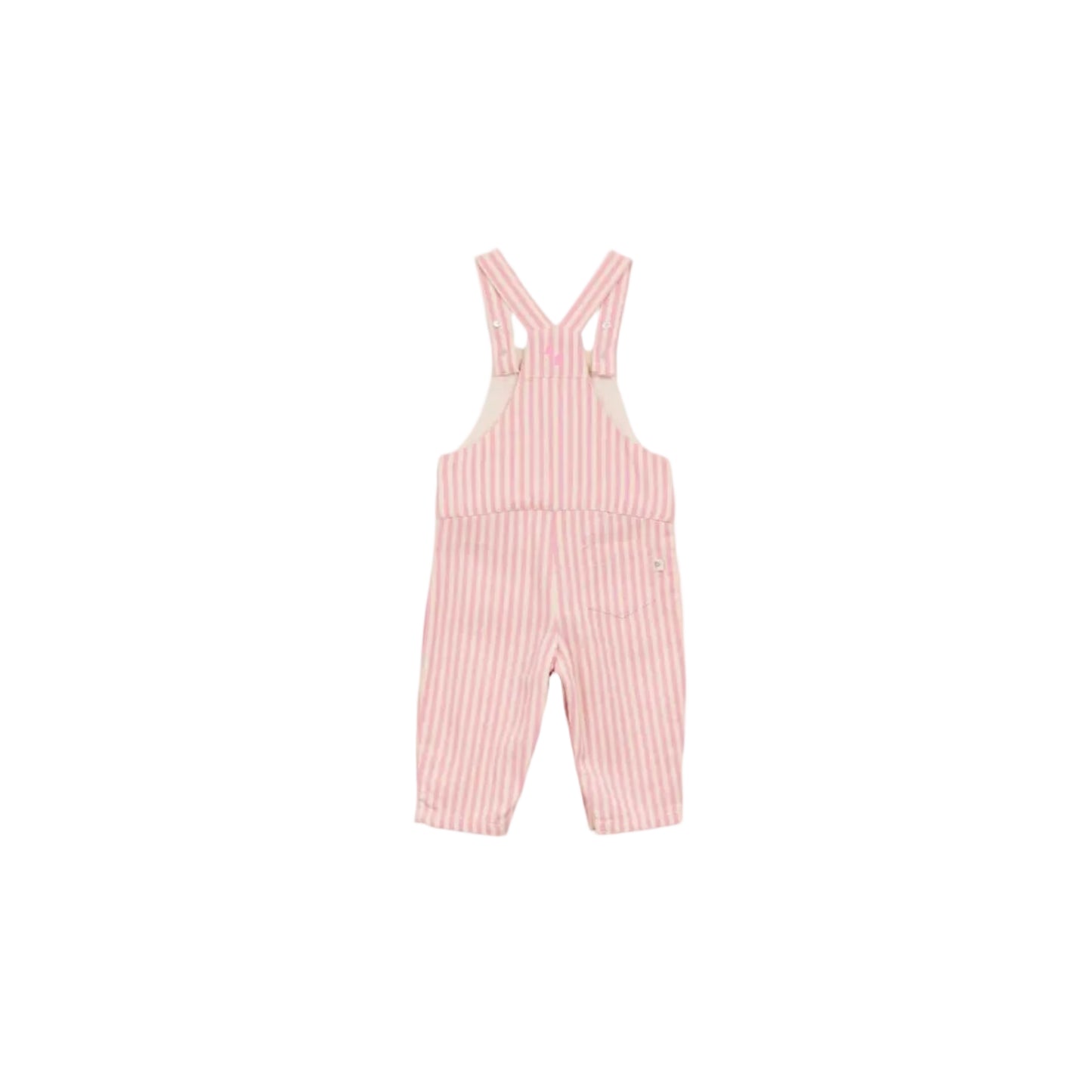 Rose Striped Denim Overalls