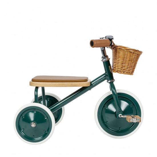 Forest Green Vintage Trike with Basket