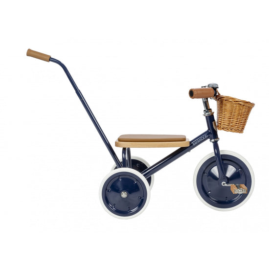 Load image into Gallery viewer, Navy Vintage Trike with Basket
