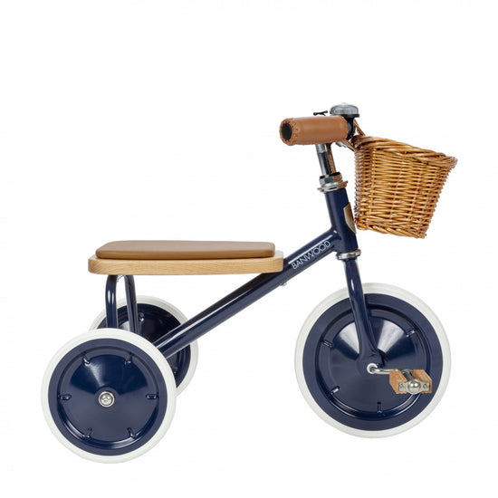 Load image into Gallery viewer, Navy Vintage Trike with Basket
