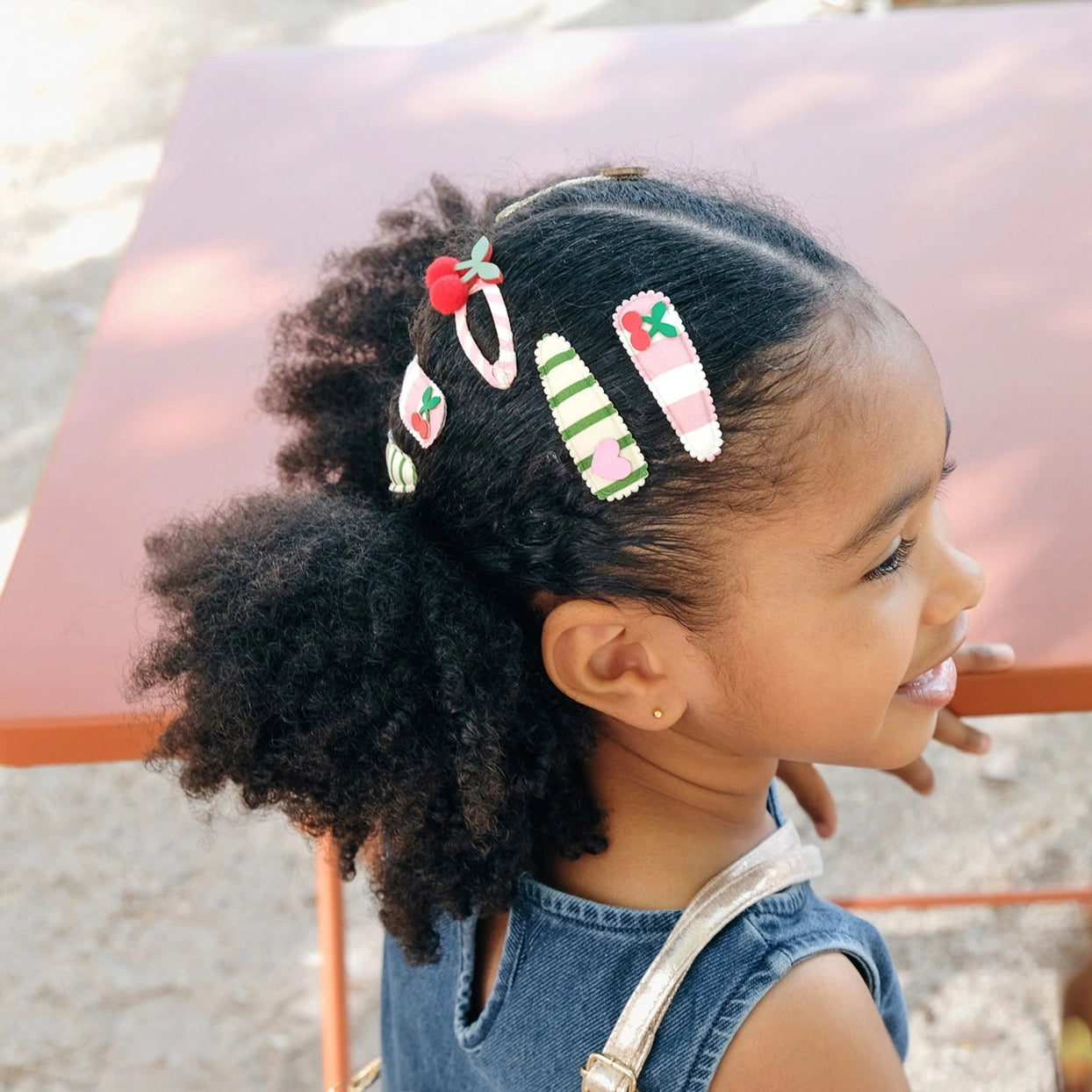 Cherry Kiss Stripe Clips