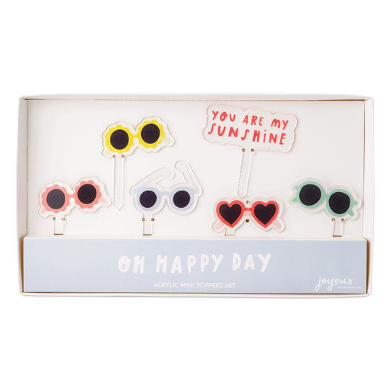 Oh Happy Day Acrylic Cupcake Toppers